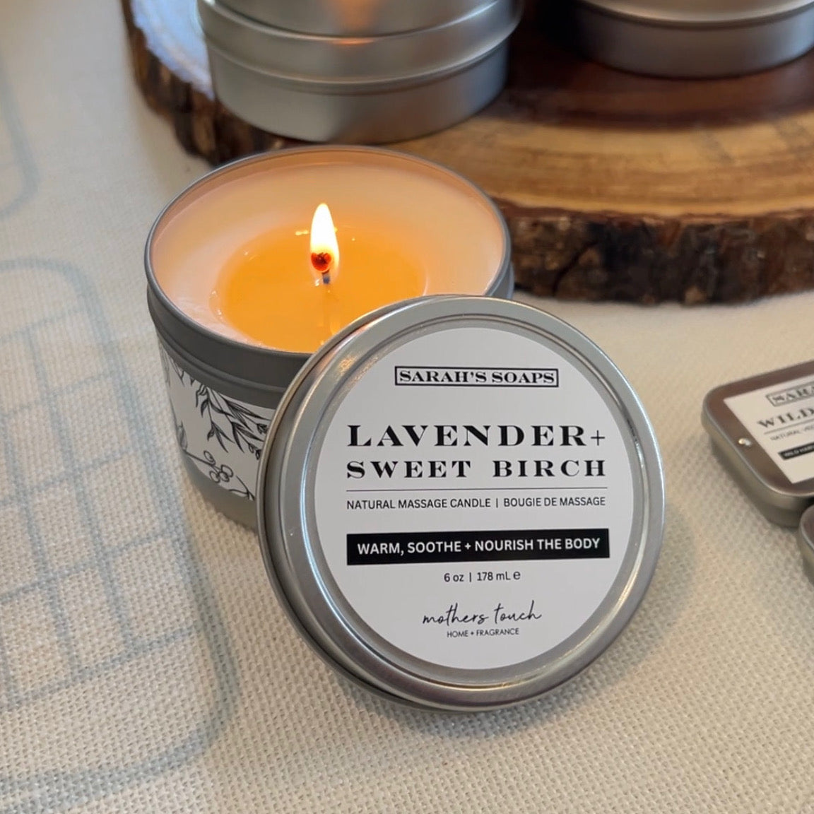 LAVENDER + SWEET BIRCH massage candle