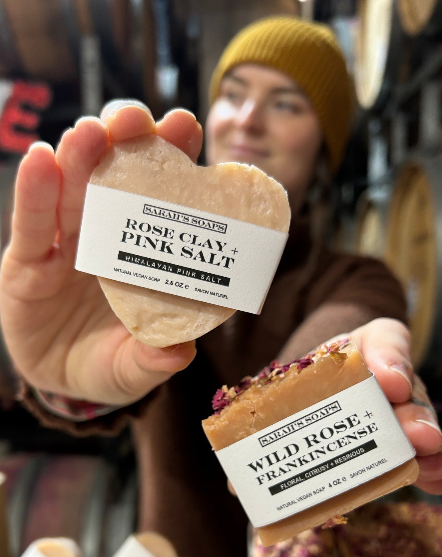 ROSE CLAY + PINK SALT soap hearts