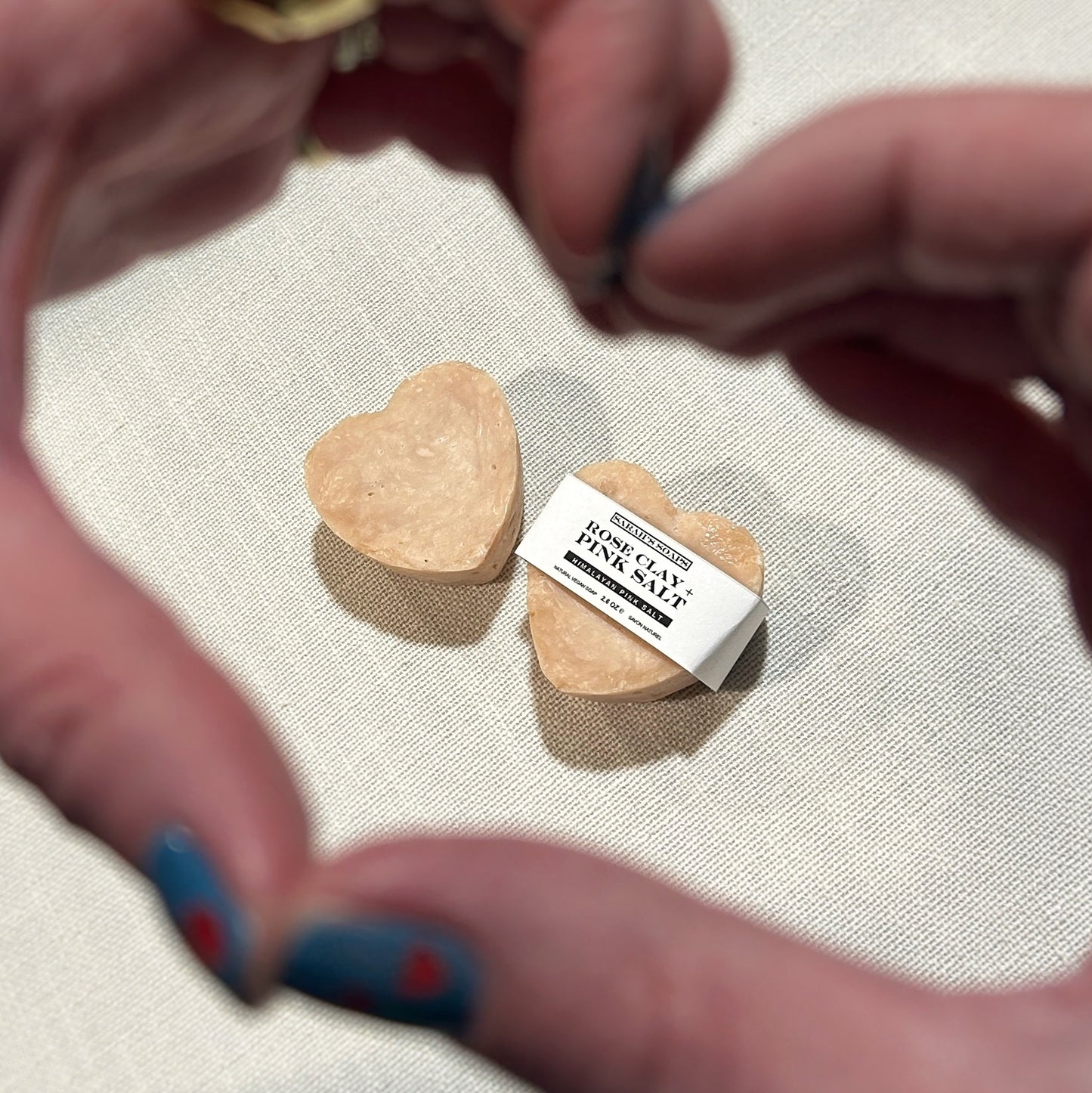 ROSE CLAY + PINK SALT soap hearts
